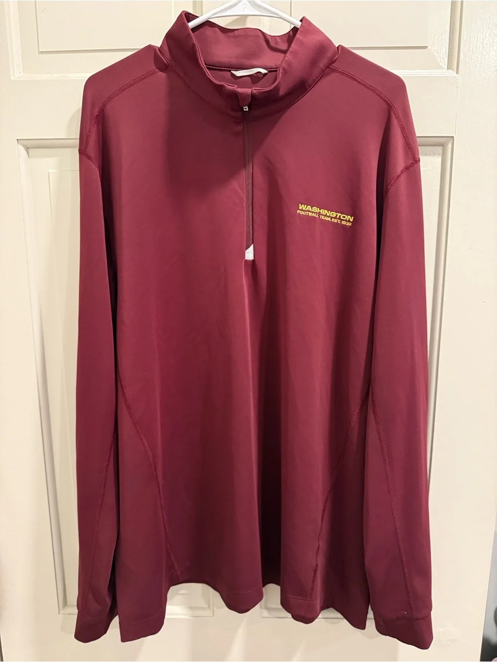 Cutter & Buck Traverse Washington Maroon Smooth Stretch 1/4-Zip Pullover Sz XXL